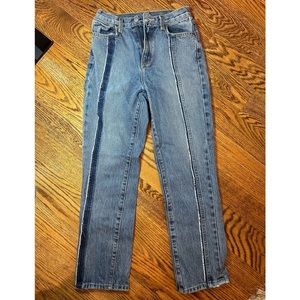 Carmar straight legged jeans with navy stripes